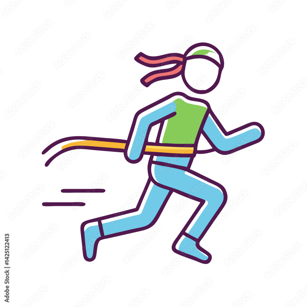 Resistance Band Sprint Vector Icon Resistance Band Sprint Vector Icon
