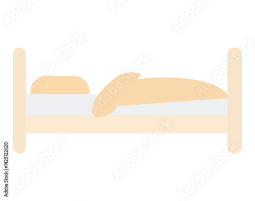 A minimalistic vector illustration of a bed icon perfect for use in a real estate app, furniture e-commerce site, hotel booking website, interior design project, etc.