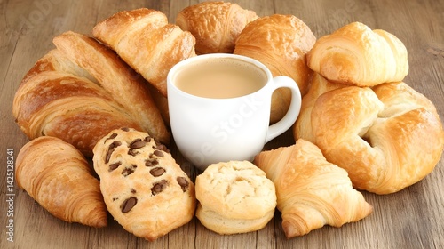 Wallpaper Mural Freshly brewed coffee and pastries in a minimalist setting home kitchen food photography Torontodigital.ca