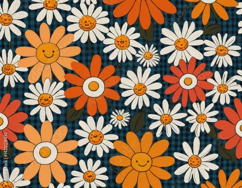 Wallpaper Mural A vibrant pattern featuring an array of colorful flowers and lush green leaves, intricately intertwined to create a lively, nature-inspired design that adds a fresh touch. Torontodigital.ca