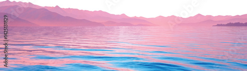 Pink and Blue Lake at Sunset