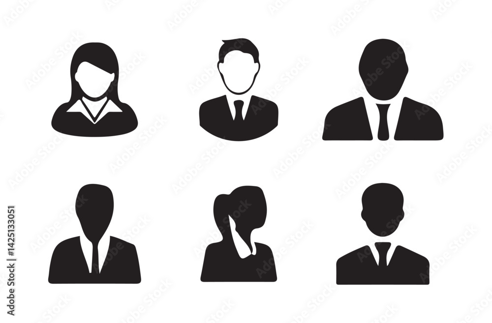 Big Profile icon. Avatar icons set. Male and female head silhouettes. Vector Illustration Eps 10 Big Profile icon. Avatar icons set. Male and female head silhouettes. Vector Illustration Eps 10