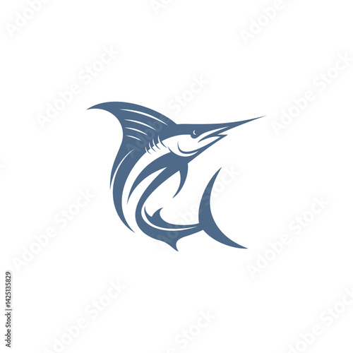 Marlin Silhouette Logo Stylish Vector Illustration