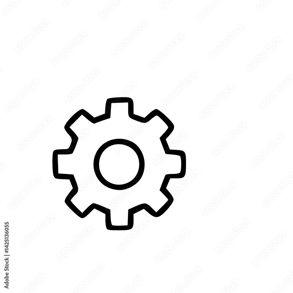 Outline Handdrawn Gear Icon Outline Handdrawn Gear Icon