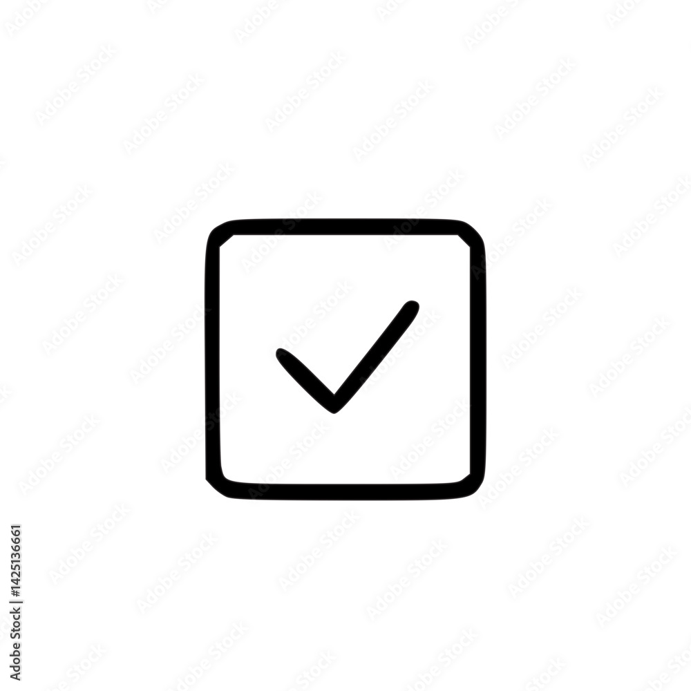 Outline Handdrawn Checkmark Icon Outline Handdrawn Checkmark Icon