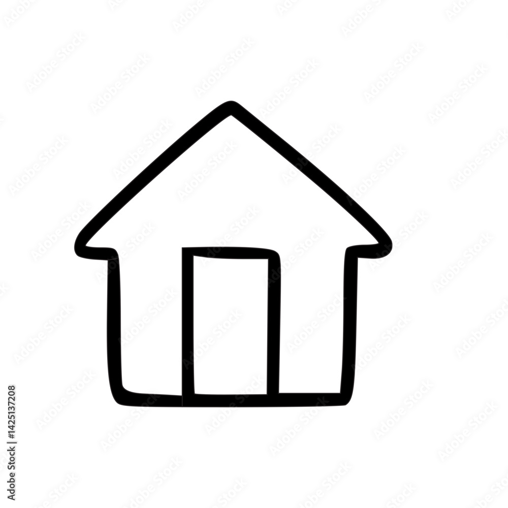 Outline Handdrawn House Icon Outline Handdrawn House Icon