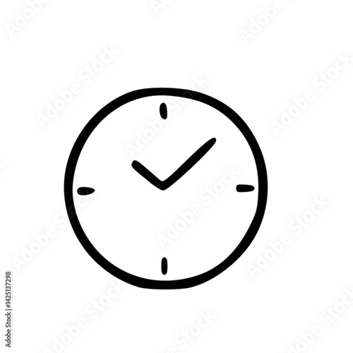 Outline Handdrawn Clock Icon