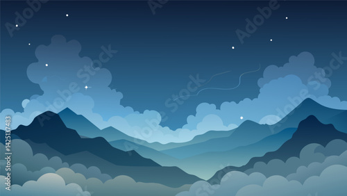 A stifling suffocating fog dissipates revealing a clear starry night sky filled with ling constellations and a sense of ease..