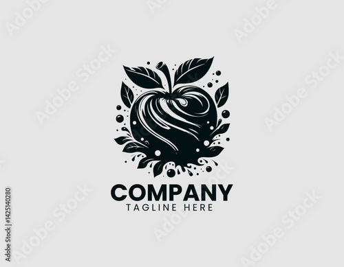 Stylish Apple Dynamic Splash Effect Vector Logo Design