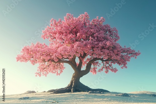 blooming cherry tree spring clear