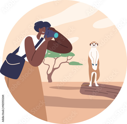 Woman taking photos safari tour