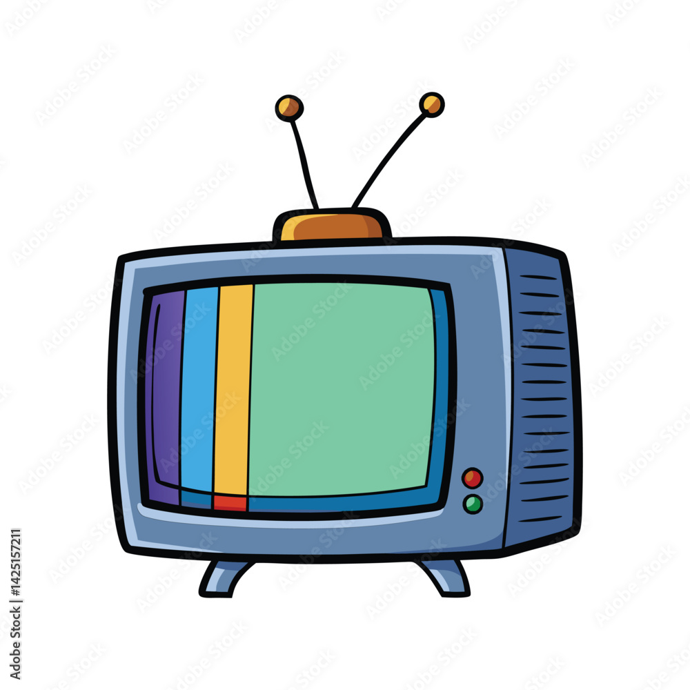 television vector illustration. TV screen with stand, front view design television vector illustration. TV screen with stand, front view design