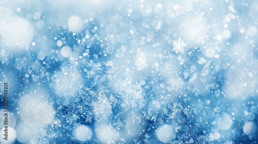 Obraz premium Winter wonderland event snowfall outdoors background blue environment close-up nature beauty and serenity