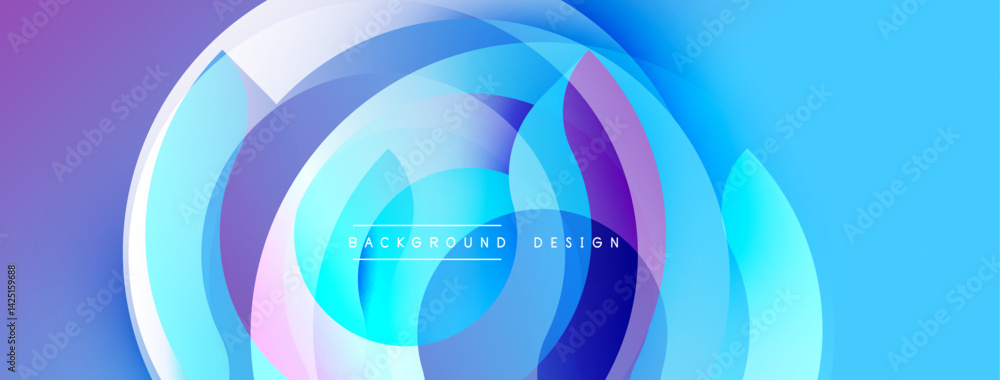 Abstract design features overlapping circular layers. Gradient colors blend from purple, blue, pink creating dynamic visual effect. Modern, smooth aesthetic. Abstract design features overlapping circular layers. Gradient colors blend from purple, blue, pink creating dynamic visual effect. Modern, smooth aesthetic.