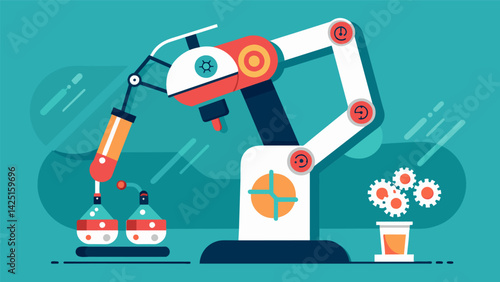 A robotic arm administering carefully calculated doses of a new breakthrough medication that targets the specific chemical imbalances in the brain.
