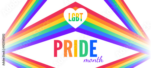 pride month  lgbt rainbow colorful stripes abstract banner on white background vector illustration