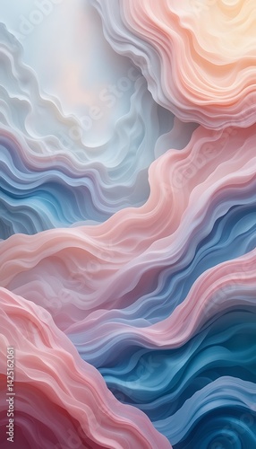 Wallpaper Mural Abstract Pastel Wave Background with Smooth Silk Texture Flowing Design Torontodigital.ca