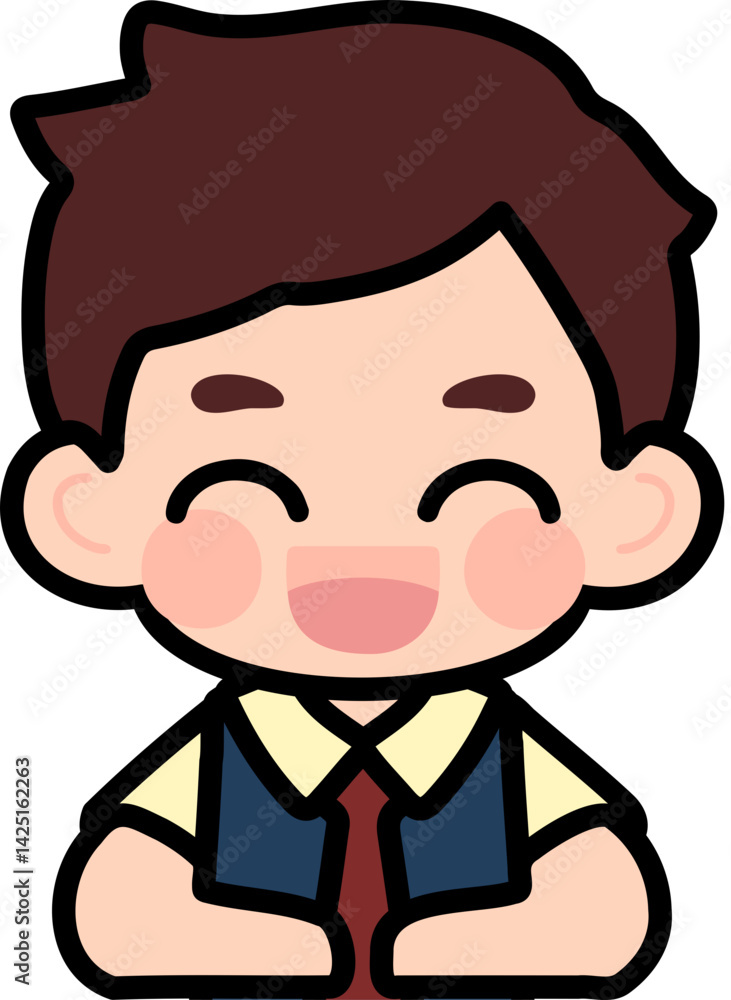 Flat Design Child Faces for Educational Materials Flat Design Child Faces for Educational Materials