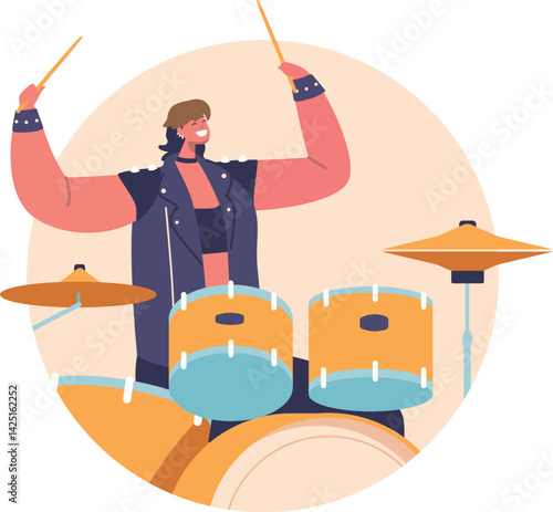 Eccentric punk rock band drummer