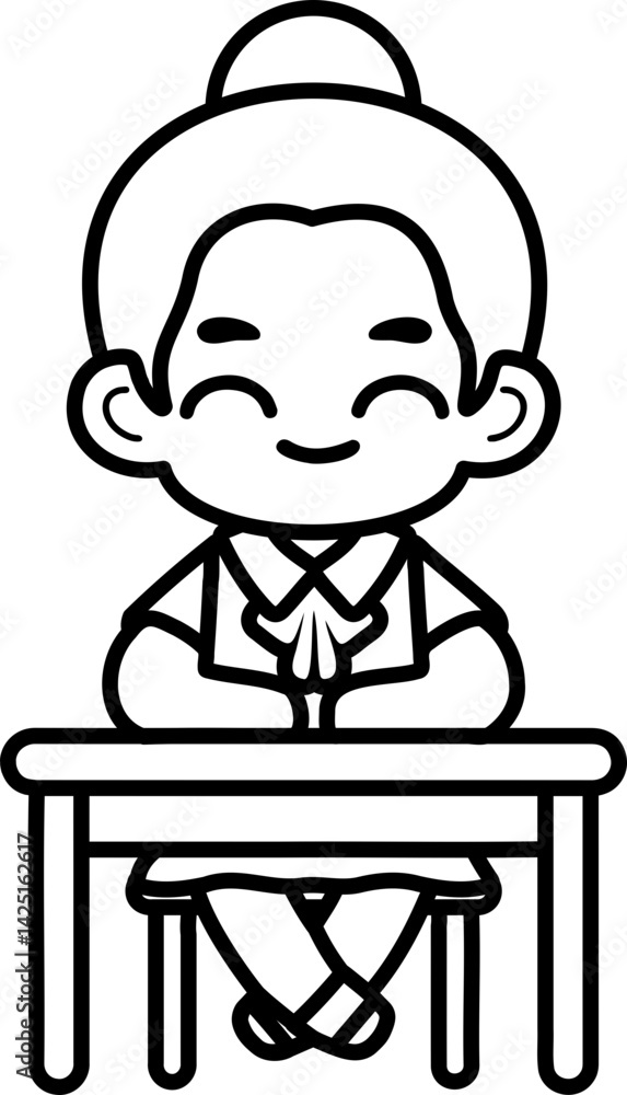 Obraz premium Flat Design Child Faces for Educational Materials