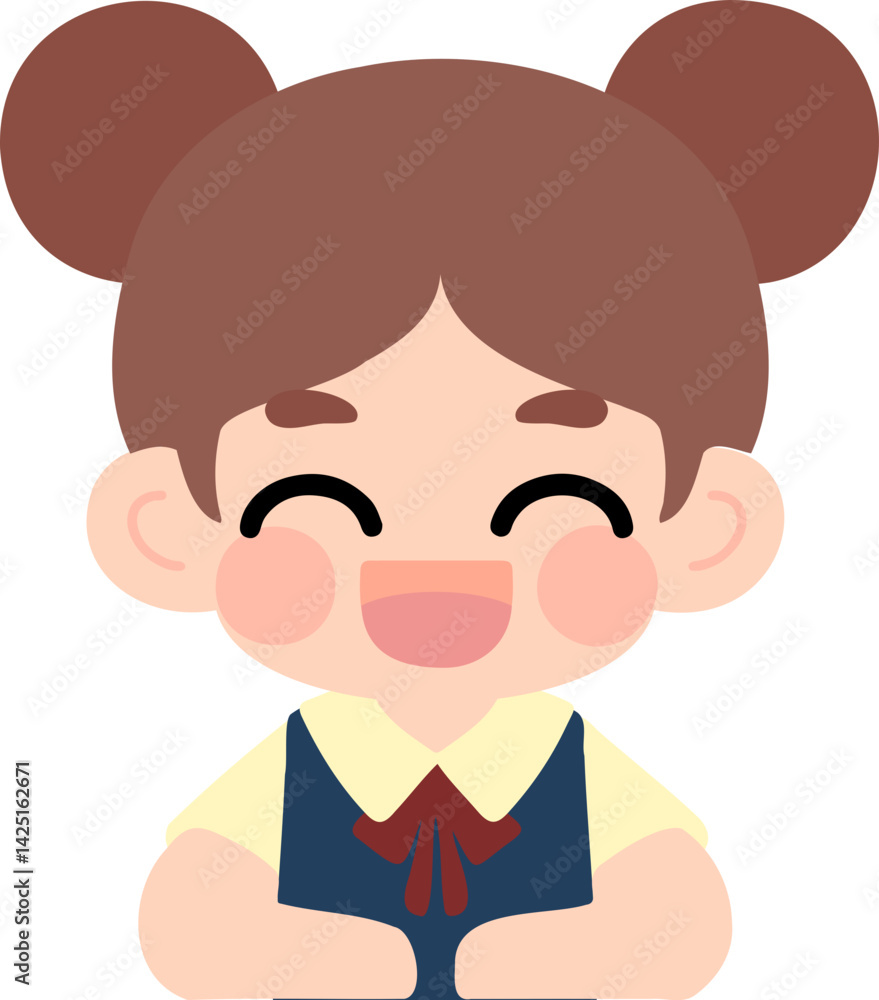 Obraz premium Flat Design Child Faces for Educational Materials