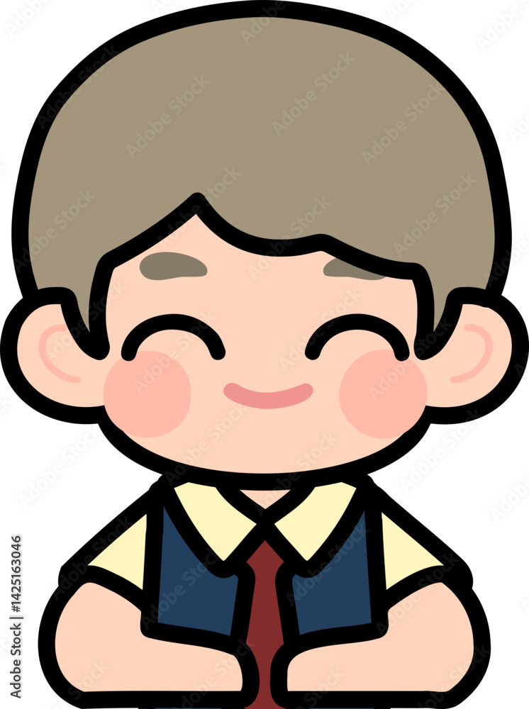 Flat Design Child Faces for Educational Materials Flat Design Child Faces for Educational Materials