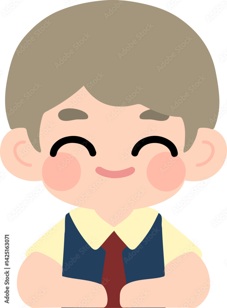 Flat Design Child Faces for Educational Materials Flat Design Child Faces for Educational Materials