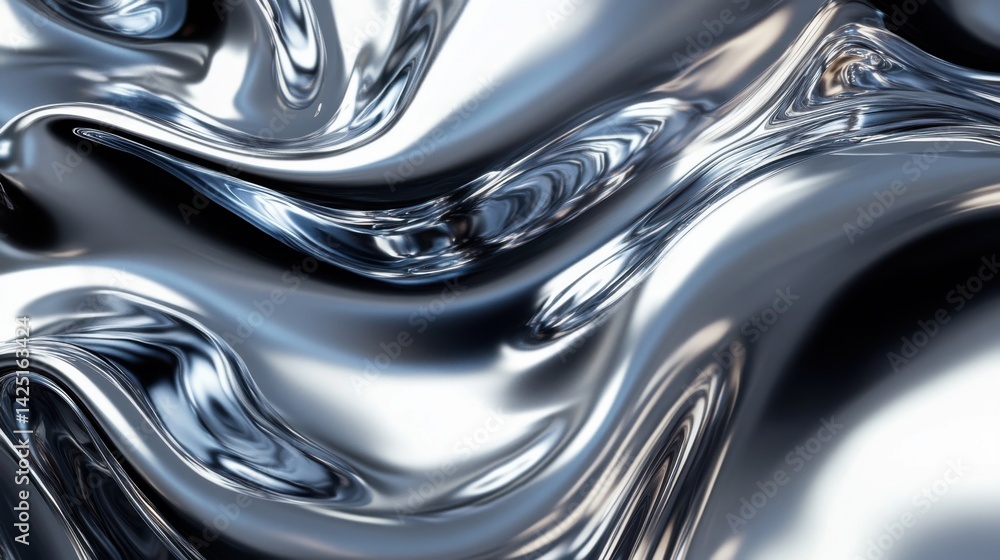 Abstract Silver Fabric Ripples, Close-Up Abstract Silver Fabric Ripples, Close-Up