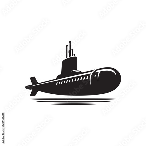 submarine vector silhouette clip art illustration