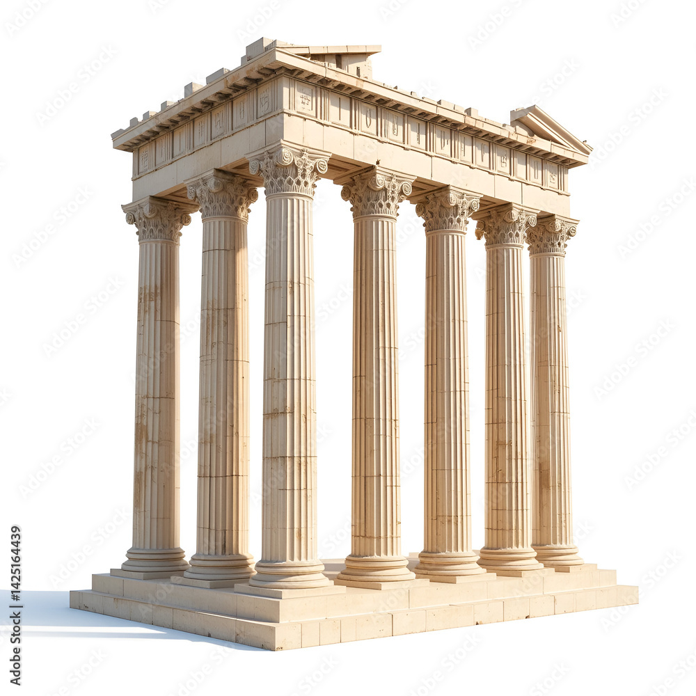Obraz premium set of greek columns on white background.png