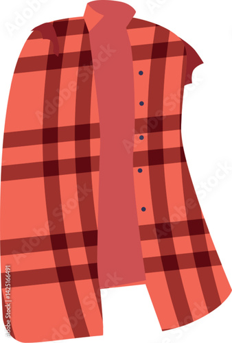 Trendy checked sleeveless shirt vector illustration