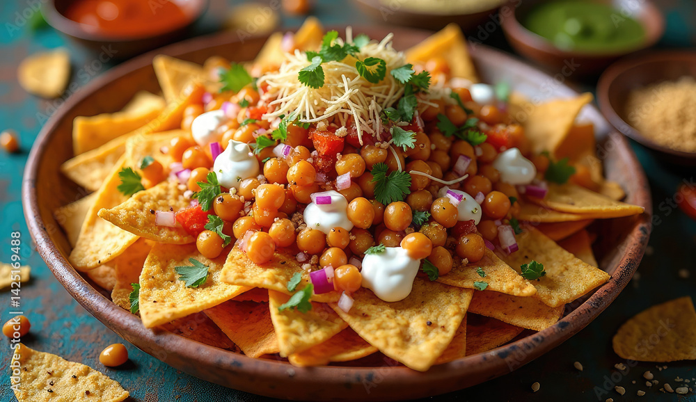 Delicious Indian-Inspired Chickpea Nachos with Yogurt Topping Delicious Indian-Inspired Chickpea Nachos with Yogurt Topping