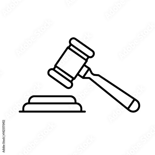 Legal gavel symbolizing justice and authority in minimalistic style  