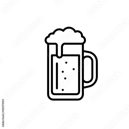 Beer mug overflowing with foam against a simple background  