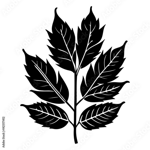 Monochrome Autumnal Leaves, Elegant Silhouette