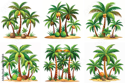 set of palm trees