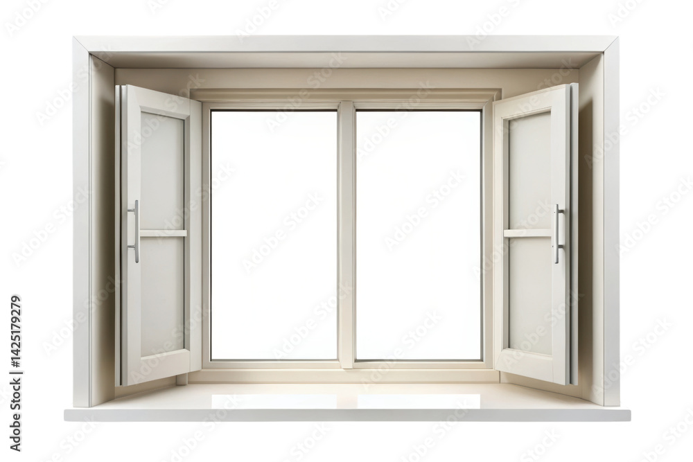 Open modern window frame with minimalist design Open modern window frame with minimalist design