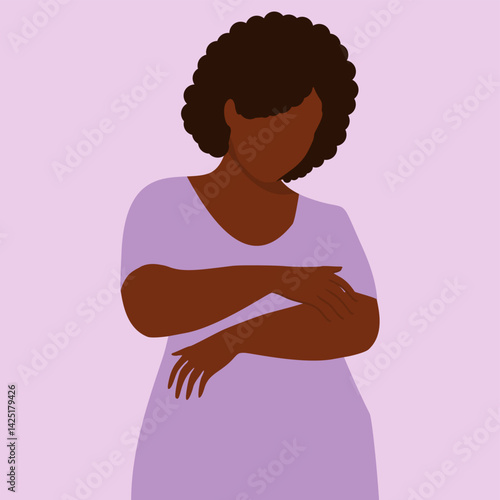 A black woman scratching her itchy, dry and sensitive skin on her arm due to a fungal infection, allergic reaction or atopic dermatitis. Person with a body rash as a symptom of a health care condition