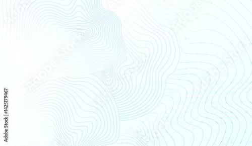 Gentle Blue Topographic Lines on White: A Minimalist Abstract Map Background with Wavy Contours for Tech, Design, and Creative Projects, Subtle Curves