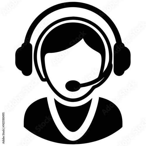 Customer Support Icon Headset Business Icons Vector Illustration
