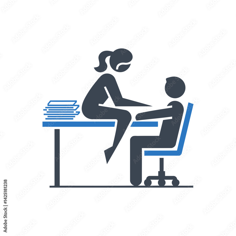 Office desk teaching icon Office desk teaching icon