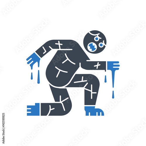 Zombie crawling icon