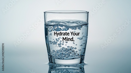 Obraz na płótnie Mental Health Awareness Month A clear glass filled with sparkling water, featuring the phrase