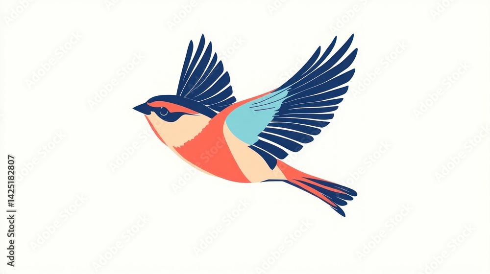 Obraz premium Colorful bird in flight