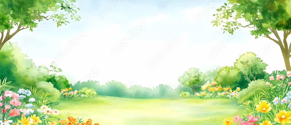 Fototapeta premium Spring Meadow Landscape