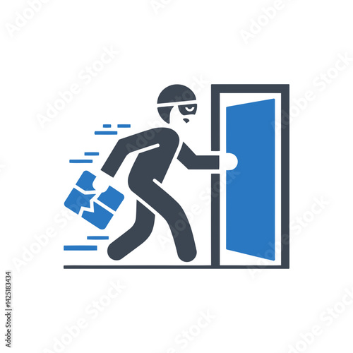 Burglar Escaping Door Icon