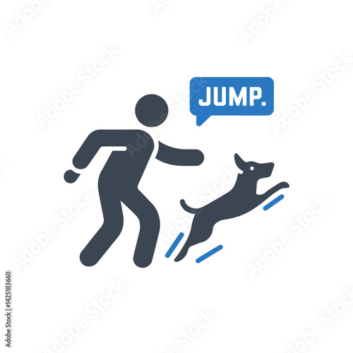 Dog Play Jump Command Icon