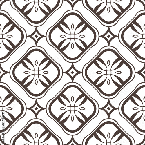 Floral vector seamless pattern showcases a vintage ornamental design with flower elements on a decorative backdrop