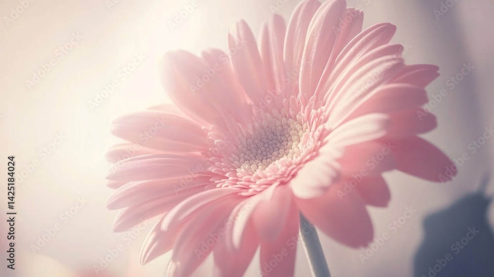 Obraz premium Delicate pink gerbera flower in soft light