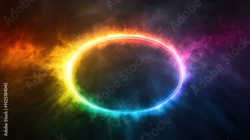 Wallpaper Mural Rainbow Colored Oval with Hazy Surroundings Torontodigital.ca